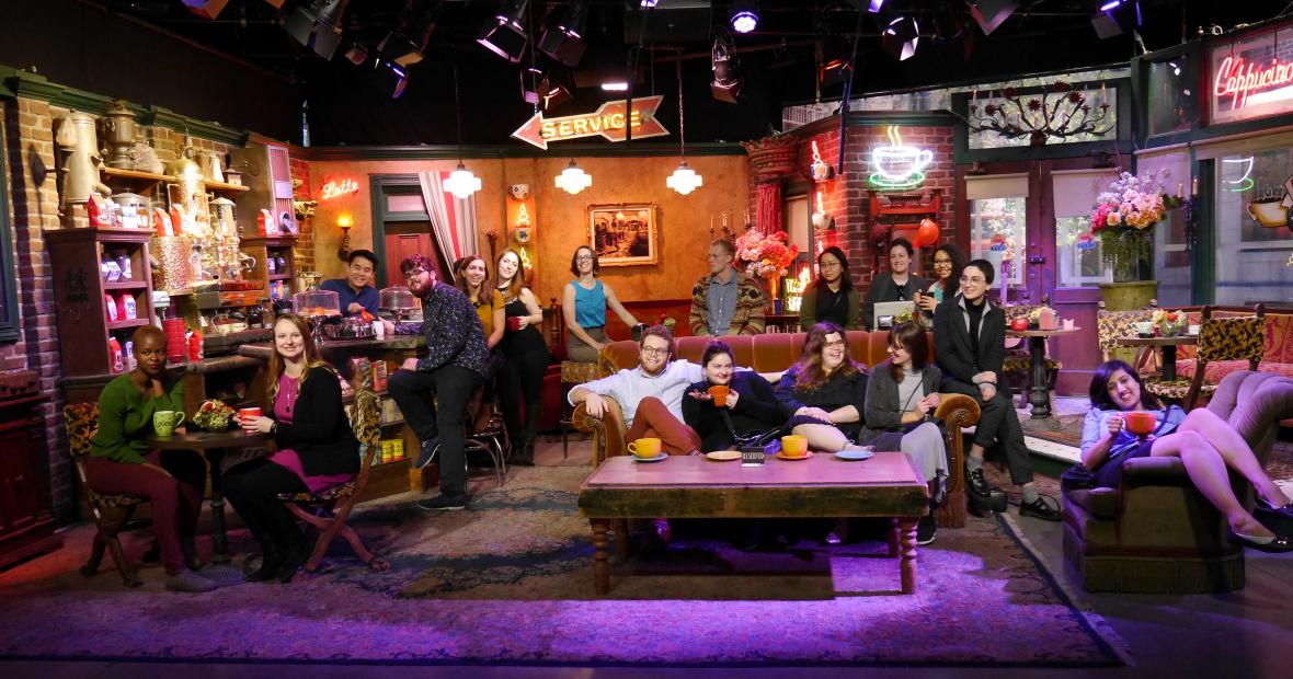 Students on the set of Friends