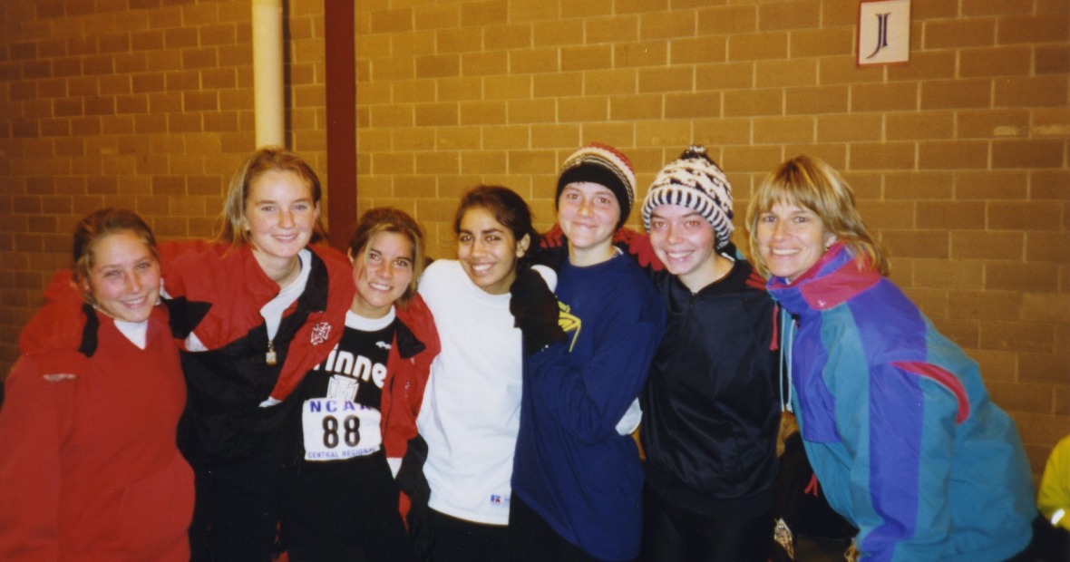 Evelyn with her cross country team