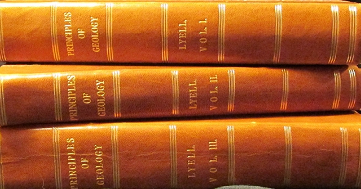 Three volumes of Principles of Geology 
