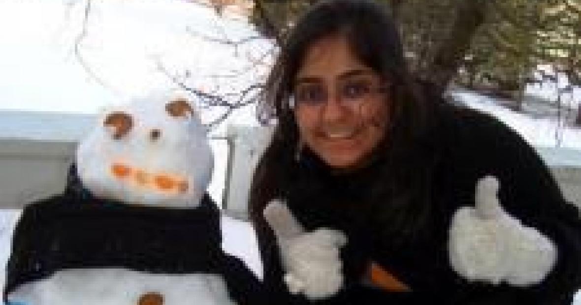 Snowperson and real person