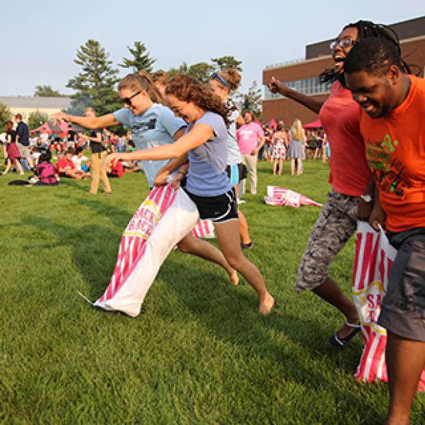 Students participate in 3-legged race