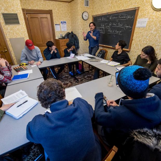 tutorial class - 11 students in Goodnow Hall