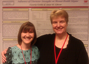 Victoria Vertilo ’12 and Janet Gibson presenting research during poster session