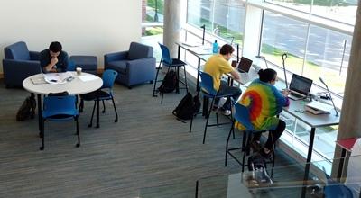 Kistle Library soft seating and laptop bars