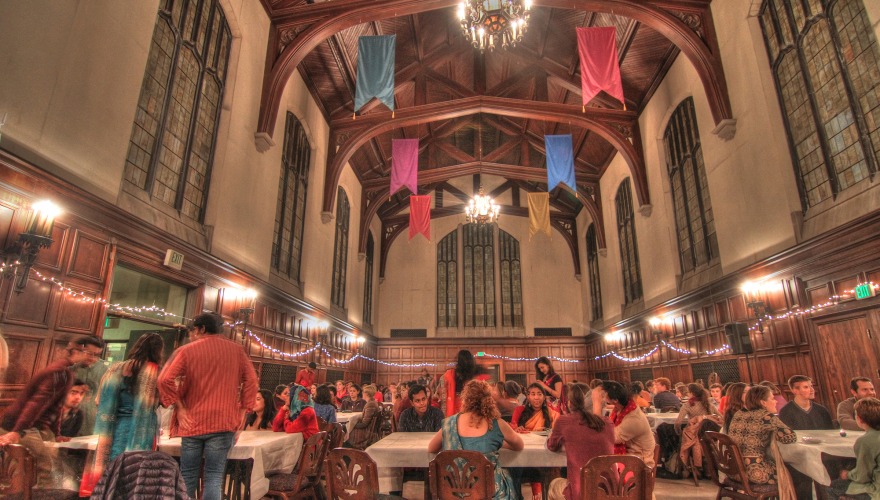 Students in quad dining hall