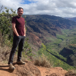 Standing by Waimea Canyon in July 2022