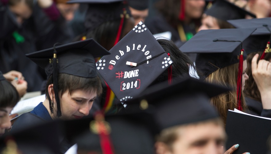 During the 168th Commencement at Grinnell College Monday May 19, 2014. Photo by Justin Hayworth, Grinnell College. 
