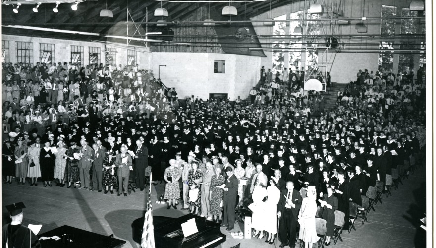 1949 commencement in Darby Gym