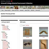 Screenshot from the Musical Instrument website