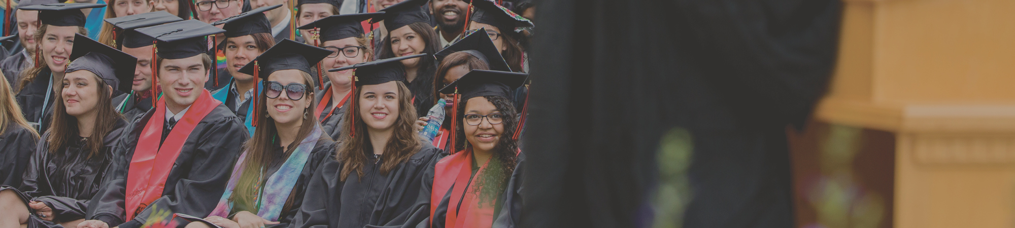 Graduates at Grinnell College Commencement ceremony
