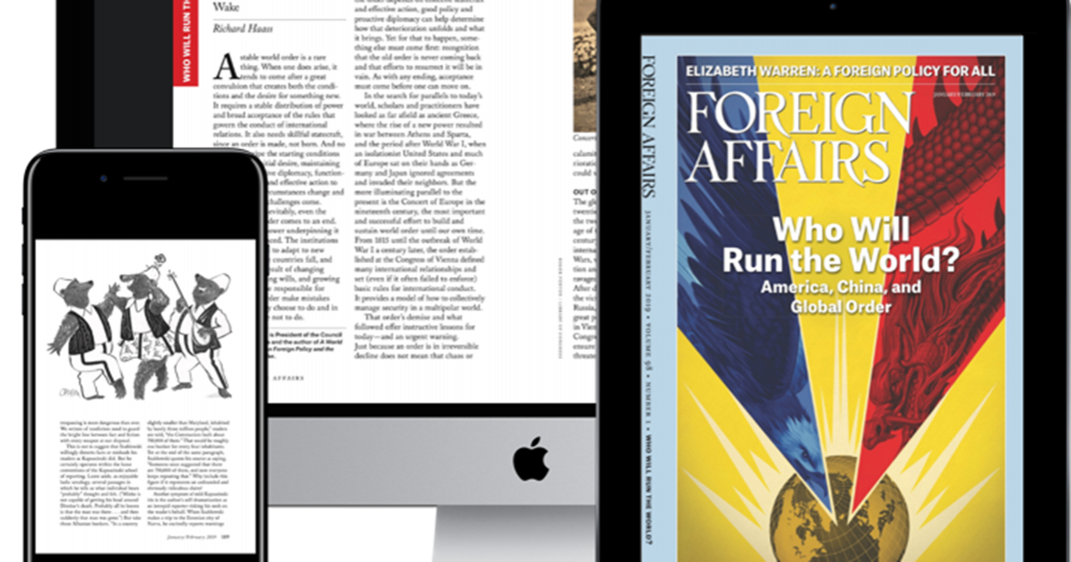 Multimedia with excerpts from Foreign Affairs Magazine