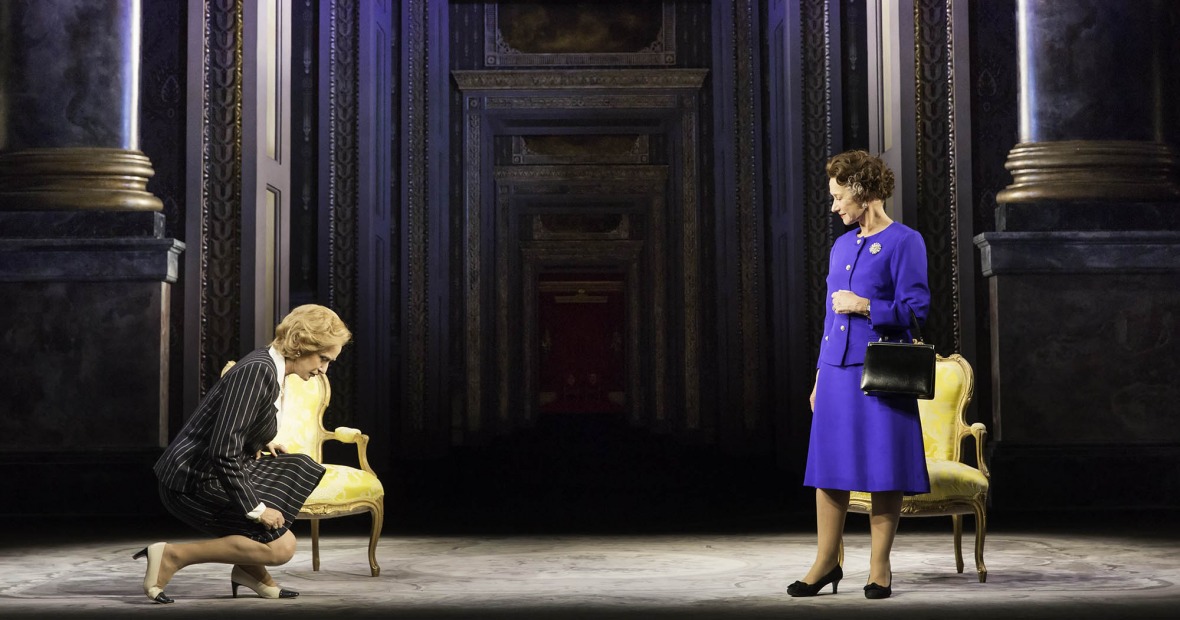 Scene from "The Audience": Helen Mirren plays Queen Elizabeth II and Margaret Thatcher is played by Haydn Gwynne