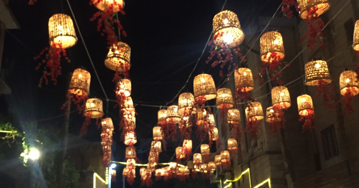 Amideast Amman decorated lights
