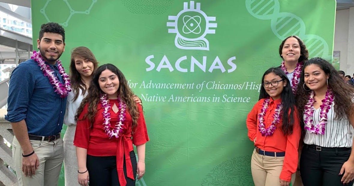 Left to right: Rande, Alicia, Ruby, Luz, Daniella, and Breana at the SACNAS Conference