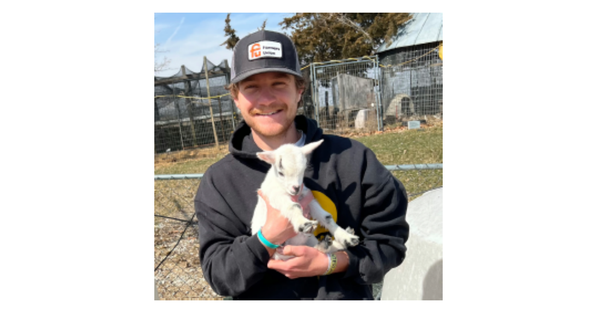 Tommy Hexter '21 with goat