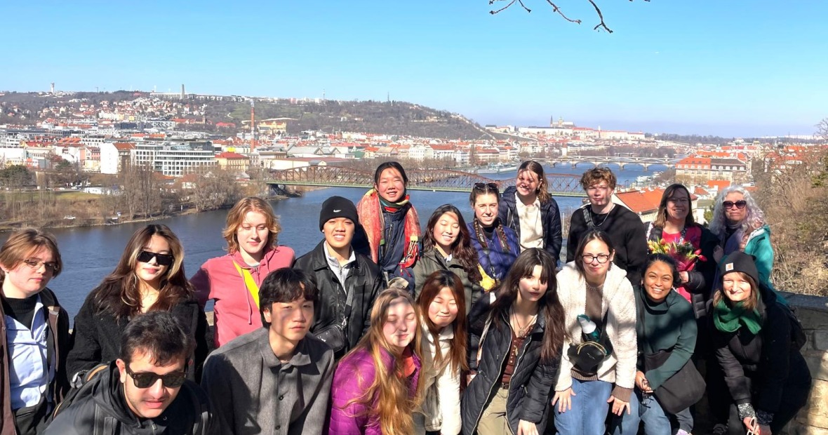 Group of students in Prague on a Global Learning Program trip