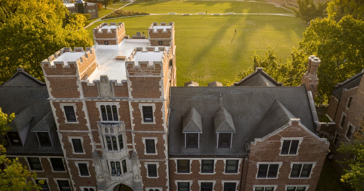 Gates drone shot in the fall 
