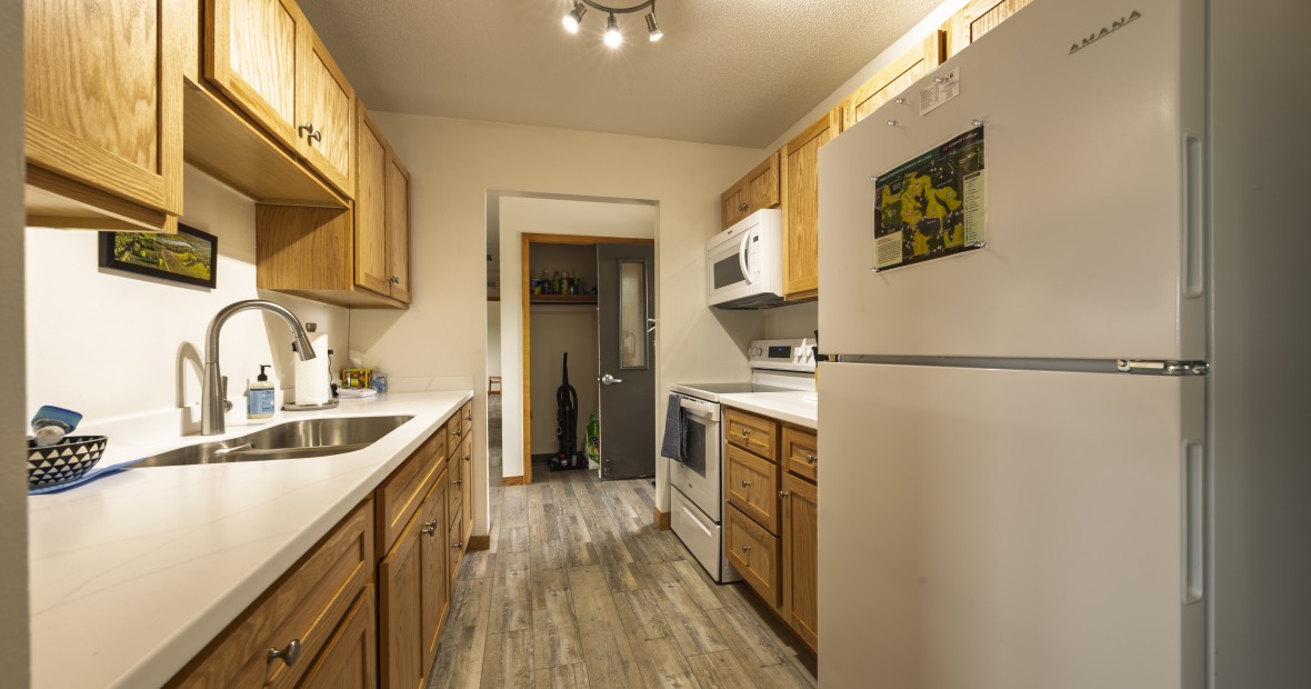 A sleek modern kitchen