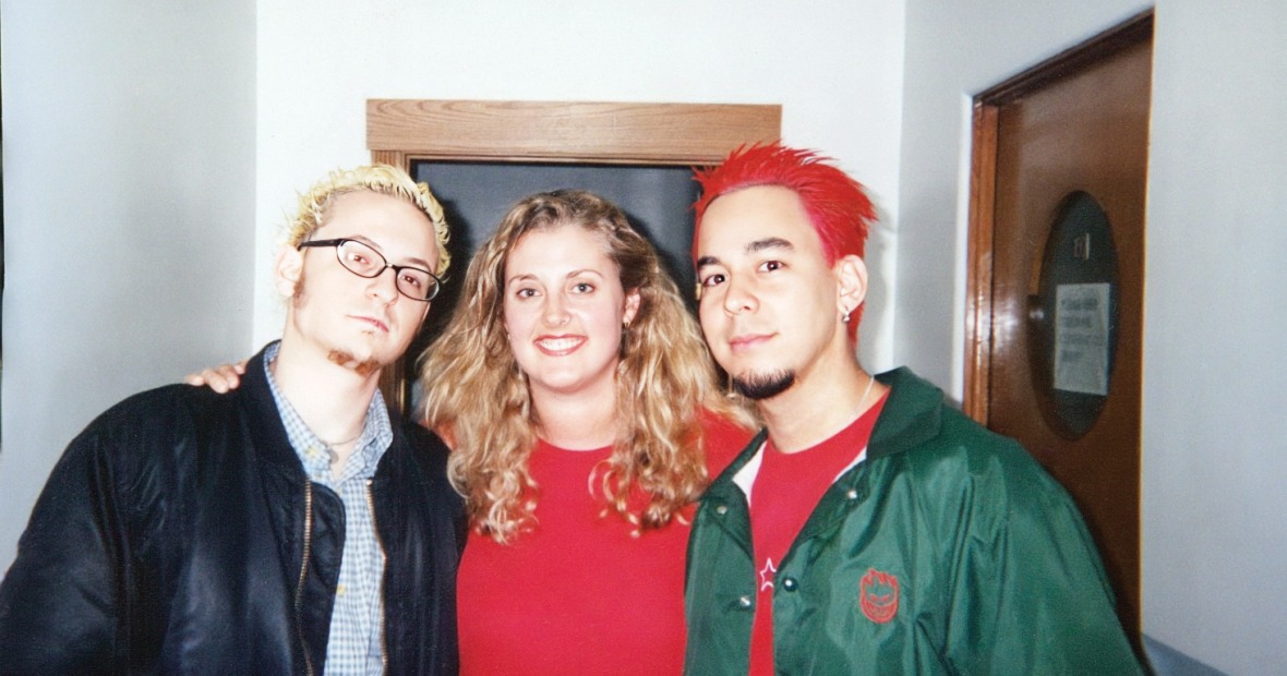 Linkin Park band members with Carlson