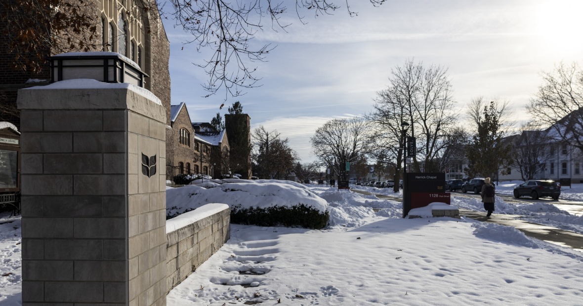 snow on the ground with GC logo and Herrick