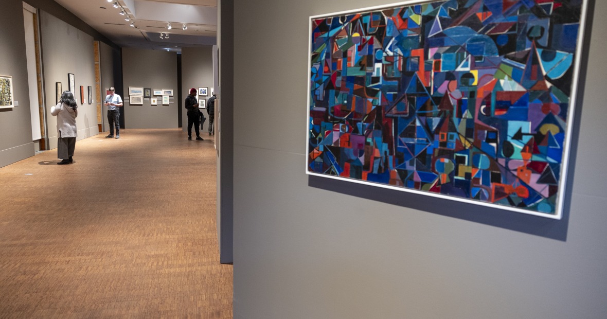 The "Unruly Lines" Exhibit showcases the work of Sonja Sekula.