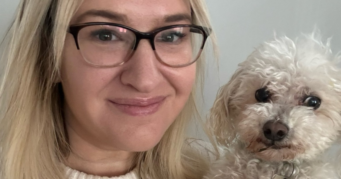 Dean for Health and Wellness Beth Perlman with her dog, Finley