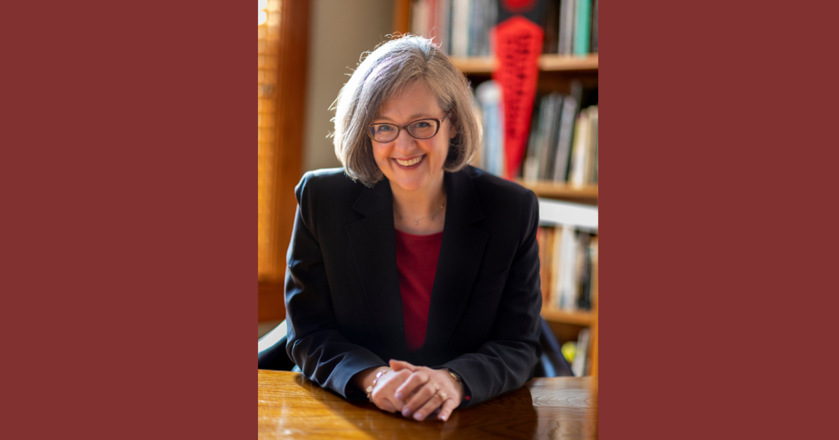President Anne F. Harris at her desk