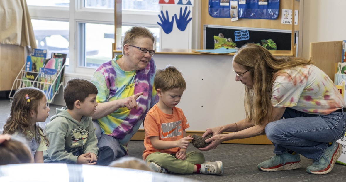 Karen and Connie with Preschool students 