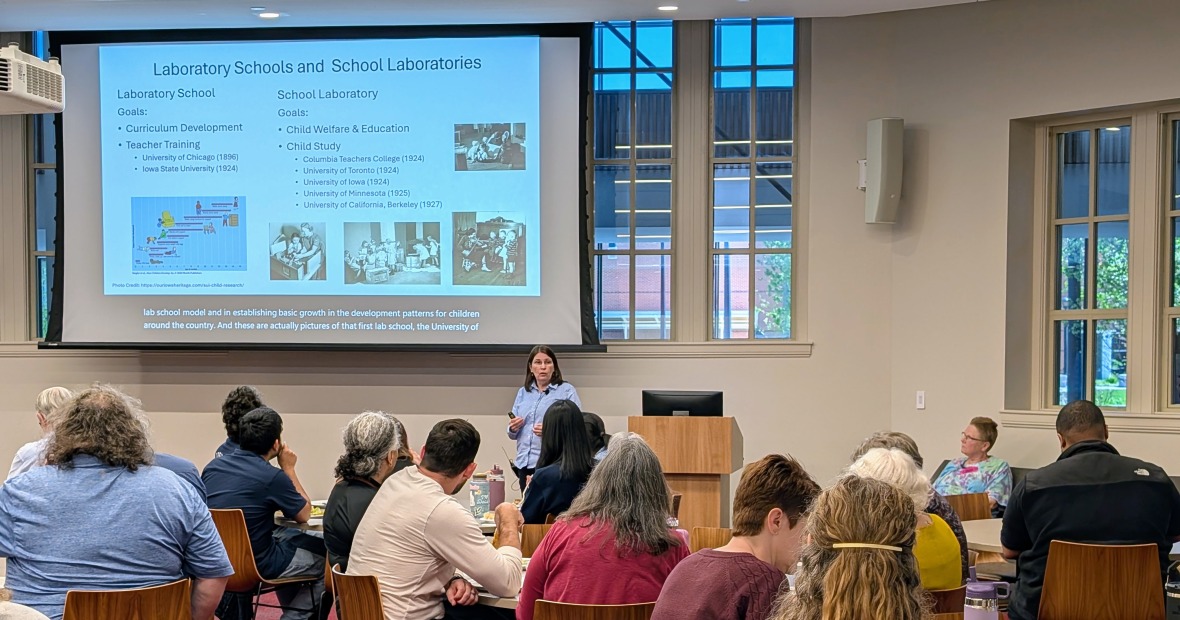 Ann Ellis presents on the Grinnell Preschool at Community Friday