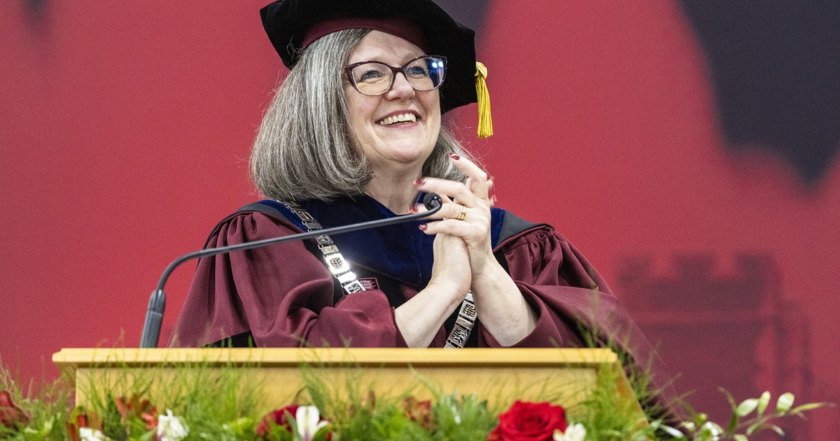 President Anne F. Harris at Commencement 2026