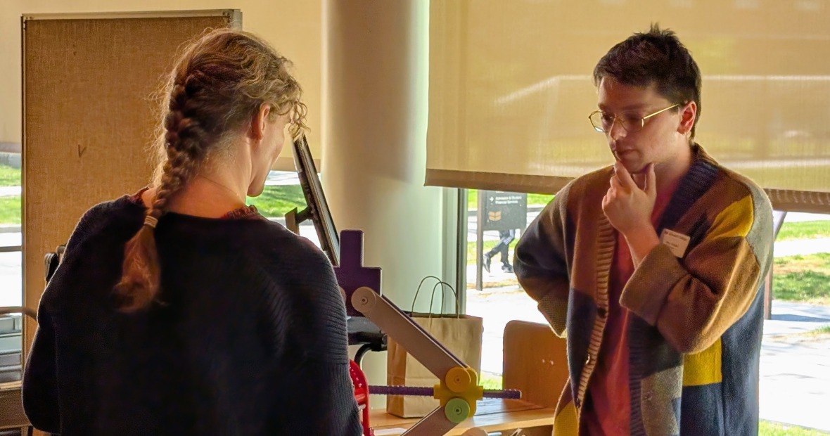 Max Schafer displays products of 3D printing