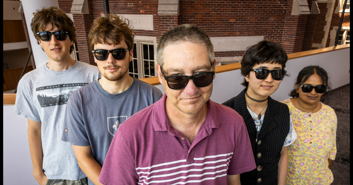 professor Tim Arner with student researchers in his summer MAP exploring the word "cool."