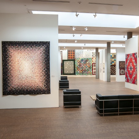 Installation view of the Jewel Box Quilt Guild exhibition, summer 2019