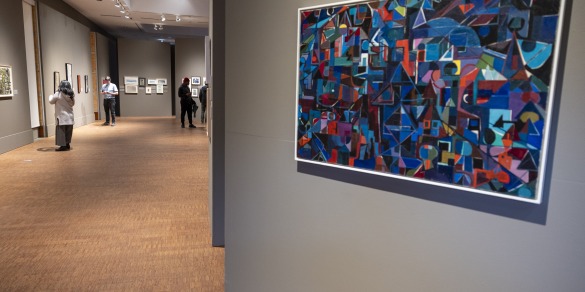 The "Unruly Lines" Exhibit showcases the work of Sonja Sekula.