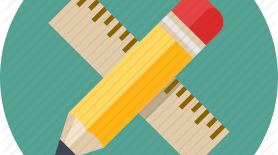 Math icon, pencil and ruler