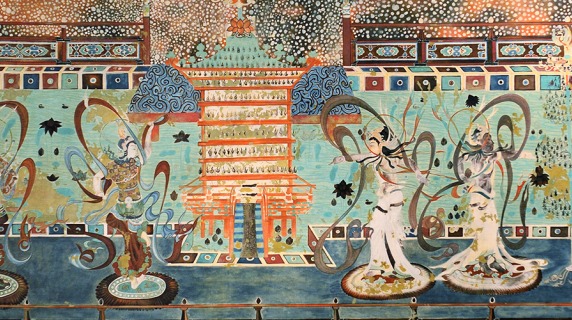 Part of a mural from the Mogao Caves in China