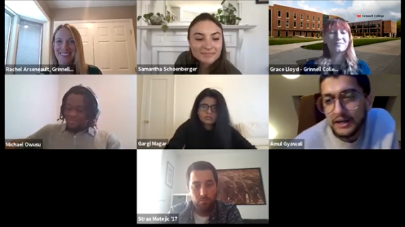 Screenshot of alumni panel