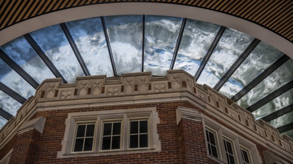 Architecture of Alumni Recitation Hall inside the Humanities and Social Studies Center