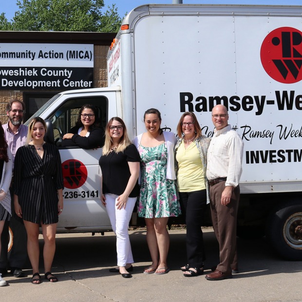 Student participants of SPARK program with Ramsey Weeks Truck