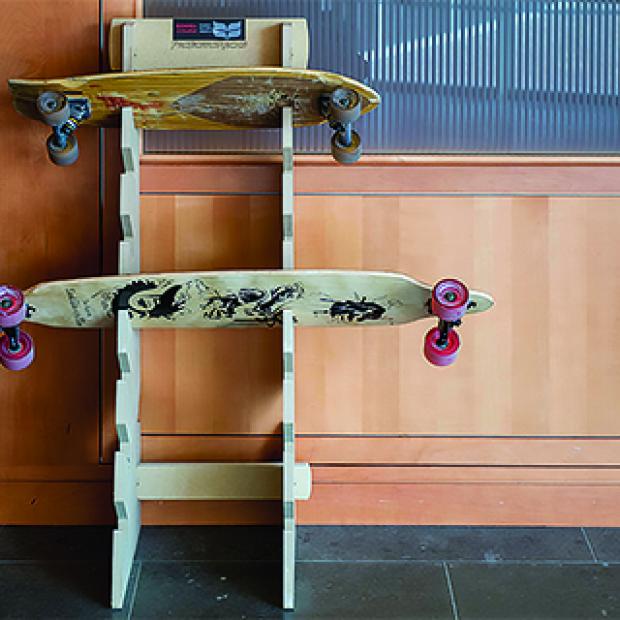 Skateboard rack in JRC