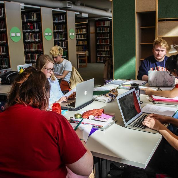 students study at Burling Library