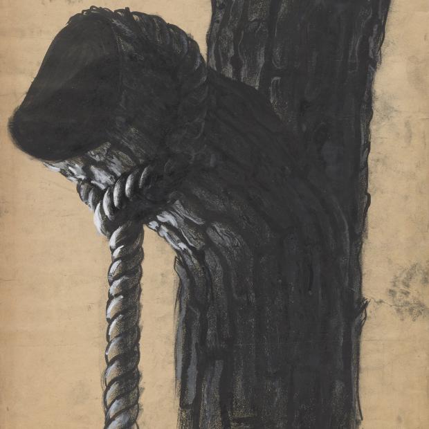 Detail of a branch and rope
