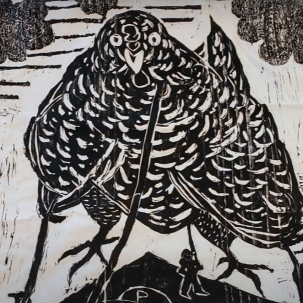 Detail of print by artist Fay Stanford '72