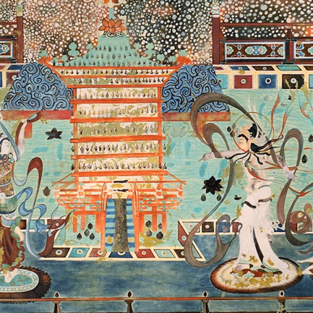 Part of a mural from the Mogao Caves in China