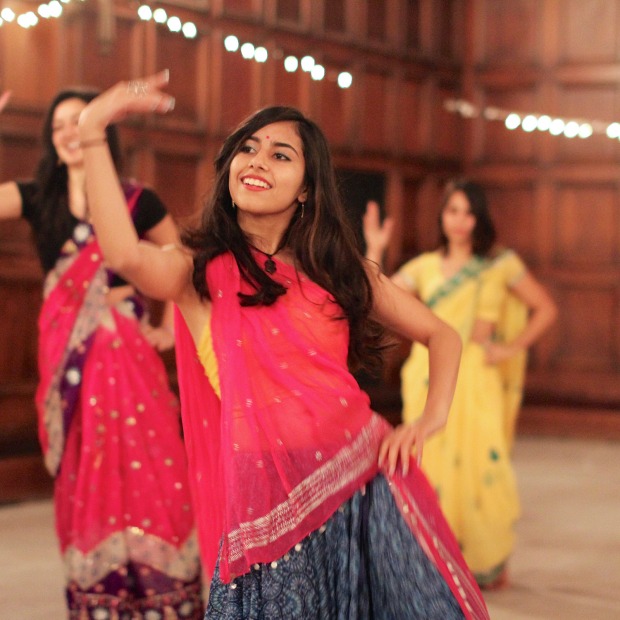 Students dancing during Diwali.