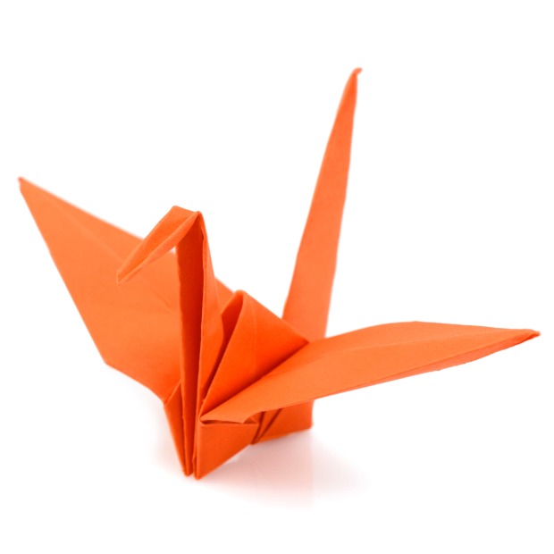 Orange origami crane