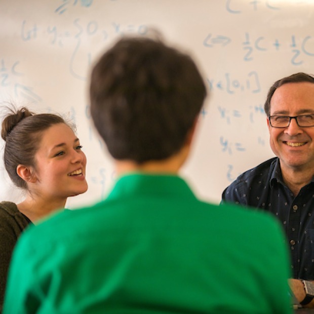 Students meet with math professor