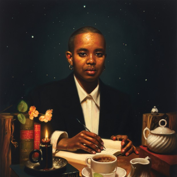 Stephen Appleby-Barr. Nimco, The Dissertation, 2022. Oil on linen, 36 x 30 in. Grinnell College Museum of Art Collection (2022.060). Image courtesy of Nicholas Metivier Gallery, Toronto. 