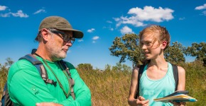 Professor Eckhart and student at CERA