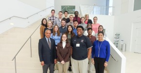 16 students on the international affairs study tour with George Moose and Ann-Louise Colgan of the U.S. Institute for Peace